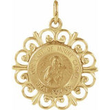 14K Yellow 18 mm Our Lady of Mount Carmel Medal - Siddiqui Jewelers