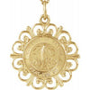 14K Yellow 18 mm Our Lady of Fatima Medal - Siddiqui Jewelers