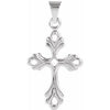 14K White 24.5x17 mm Design Cross Pendant - Siddiqui Jewelers