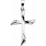 14K White 25.5x18 mm Cross Pendant - Siddiqui Jewelers