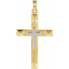 14K Yellow/White 29x19 mm Hollow Cross Pendant - Siddiqui Jewelers