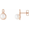 14K Rose Pearl Earrings - Siddiqui Jewelers