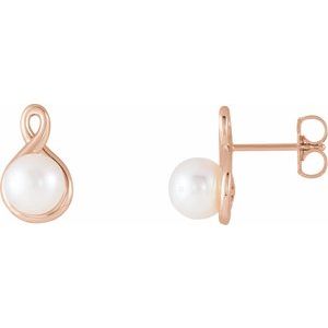 14K Rose Pearl Earrings - Siddiqui Jewelers