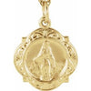 14K Yellow 12 mm Miraculous Medal - Siddiqui Jewelers