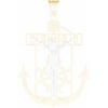 14K Yellow & White 46.5x38 mm Mariner's Crucifix Pendant - Siddiqui Jewelers