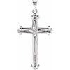 14K White 25x16 mm Cross Pendant - Siddiqui Jewelers