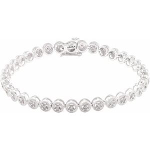 14K White 1 CTW Diamond 7" Bracelet - Siddiqui Jewelers