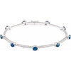 14K White Sapphire & 3/4 CTW Diamond Line Bracelet - Siddiqui Jewelers