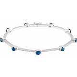 14K White Sapphire & 3/4 CTW Diamond Line Bracelet - Siddiqui Jewelers