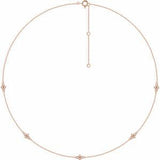 14K Rose 1/6 CTW Diamond 5-Station 18" Necklace - Siddiqui Jewelers