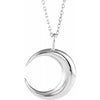 14K White Crescent Moon 16-18" Necklace - Siddiqui Jewelers