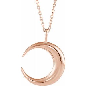 14K Rose Crescent Moon 16-18" Necklace - Siddiqui Jewelers