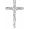 Sterling Silver 50.75x32.25 mm Woodgrain Cross Pendant - Siddiqui Jewelers