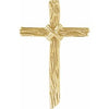 14K Yellow 50.75x32.25 mm Woodgrain Cross Pendant - Siddiqui Jewelers