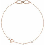 14K Rose 1/6 CTW Diamond Infinity-Inspired 8" Bracelet - Siddiqui Jewelers