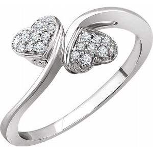 10K White 1/10 CTW Diamond Heart Promise Ring - Siddiqui Jewelers