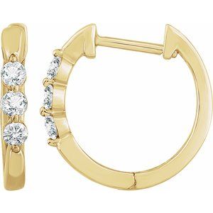 14K Yellow 1/4 CTW Diamond Hoop Earrings - Siddiqui Jewelers