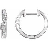14K White .05 CTW Diamond Hoop Earrings - Siddiqui Jewelers