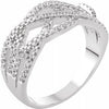 14K White 3/8 CTW Diamond Criss-Cross Ring - Siddiqui Jewelers