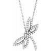 14K White 1/3 CTW Diamond Dragonfly 16" Necklace - Siddiqui Jewelers