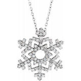 14K White 1/3 CTW Diamond Snowflake 16" Necklace - Siddiqui Jewelers