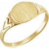 14K Yellow 6 mm Round Youth Signet Ring - Siddiqui Jewelers