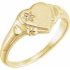 14K Yellow .005 CT Diamond Heart Ring - Siddiqui Jewelers