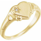 14K Yellow .005 CT Diamond Heart Ring - Siddiqui Jewelers