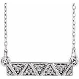 14K White .05 CTW Diamond Geometric Bar 16-18" Necklace - Siddiqui Jewelers