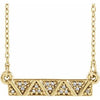 14K Yellow .05 CTW Diamond Geometric Bar 16-18" Necklace - Siddiqui Jewelers
