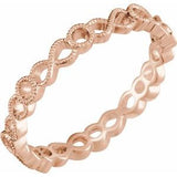 14K Rose Infinity-Inspired Band Size 7 - Siddiqui Jewelers