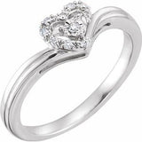 10K White .06 CTW Diamond Heart Promise Ring - Siddiqui Jewelers