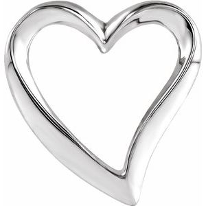 14K White Heart Slide Pendant - Siddiqui Jewelers