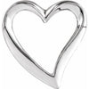 10K White Heart Slide Pendant - Siddiqui Jewelers