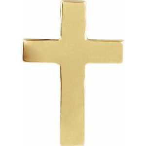 14K Yellow 9x7 mm Cross Lapel Pin - Siddiqui Jewelers