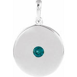 14K White Alexandrite Disc Pendant - Siddiqui Jewelers