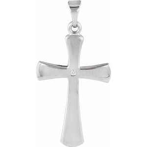 14K White .005 CTW Diamond Cross - Siddiqui Jewelers