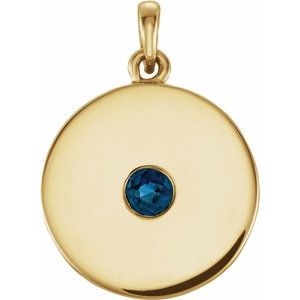14K Yellow Sapphire Disc Pendant - Siddiqui Jewelers