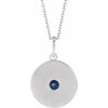 14K White Blue Sapphire Disc 16-18" Necklace - Siddiqui Jewelers