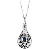 Sterling Silver 6x4 mm Pear September Ash Holder Birthstone 18" Necklace - Siddiqui Jewelers