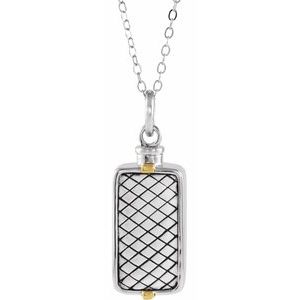 Sterling Silver Rectangle Ash Holder 18" Necklace - Siddiqui Jewelers