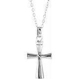 Sterling Silver Cross Ash Holder 18" Necklace - Siddiqui Jewelers