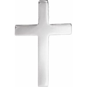 14K White 11x8 mm Cross Lapel Pin - Siddiqui Jewelers