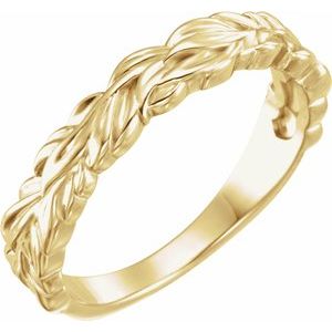 14K Yellow Stackable Leaf Ring - Siddiqui Jewelers