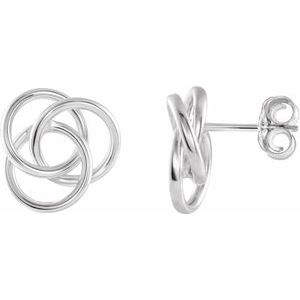 14K White Knot Earrings - Siddiqui Jewelers