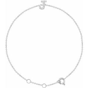 14K White .05 CTW Diamond Initial J 6-7" Bracelet-Siddiqui Jewelers