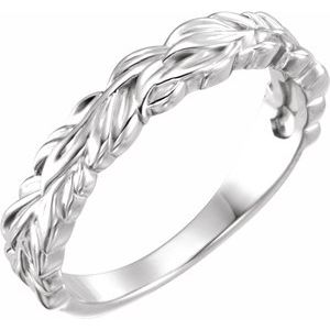 Sterling Silver Stackable Leaf Ring - Siddiqui Jewelers
