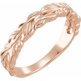 14K Rose Stackable Leaf Ring - Siddiqui Jewelers