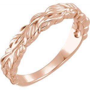14K Rose Stackable Leaf Ring - Siddiqui Jewelers
