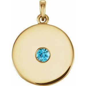 14K Yellow Zircon Disc Pendant - Siddiqui Jewelers